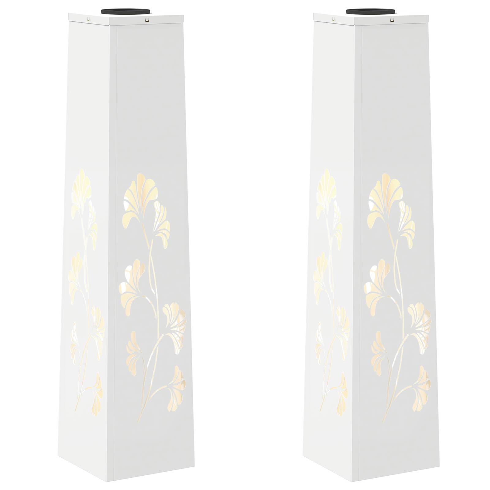 vidaXL Solar LED Pathway Light 2 pcs Warm White 18 x 18 x 80 cm - 55936