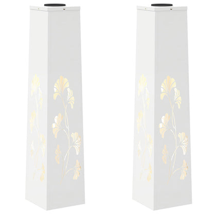 vidaXL Solar LED Pathway Light 2 pcs Warm White 18 x 18 x 80 cm - 55936