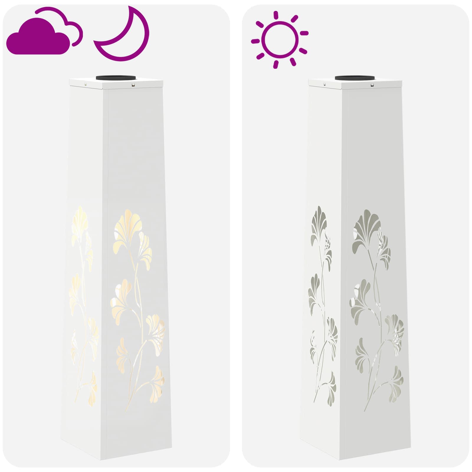vidaXL Solar LED Pathway Light 2 pcs Warm White 18 x 18 x 80 cm - 55936