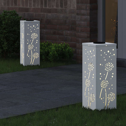 vidaXL Solar LED Pathway Light 2 pcs Warm White 18 x 18 x 50 cm - 55959