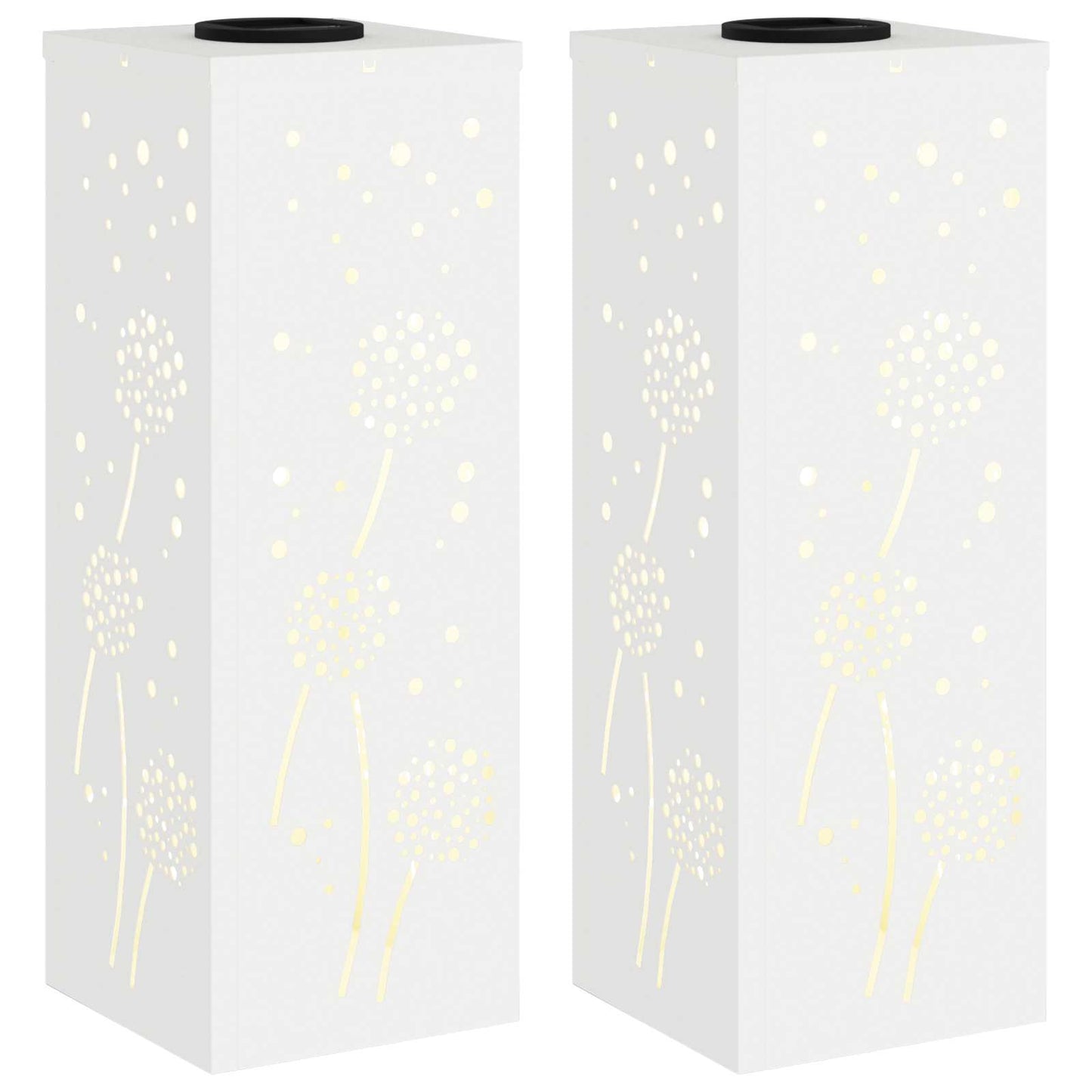 vidaXL Solar LED Pathway Light 2 pcs Warm White 18 x 18 x 50 cm - 55959