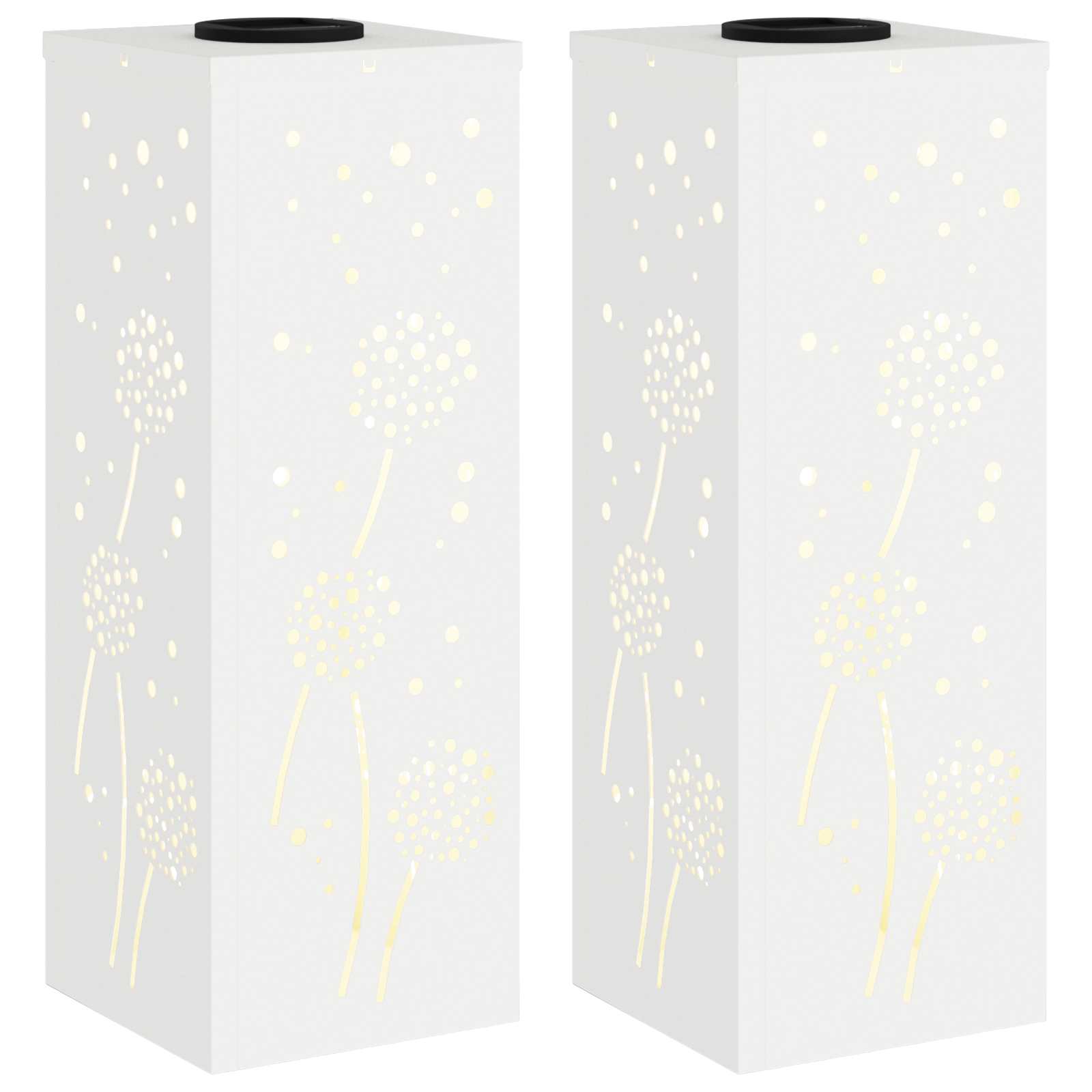 vidaXL Solar LED Pathway Light 2 pcs Warm White 18 x 18 x 50 cm - 55959