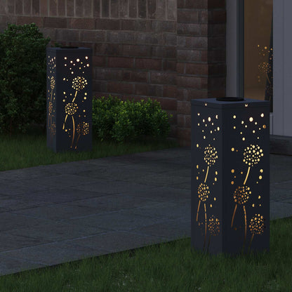 vidaXL Solar LED Pathway Light 2 pcs Warm White 18 x 18 x 50 cm - Anthracite - 55962