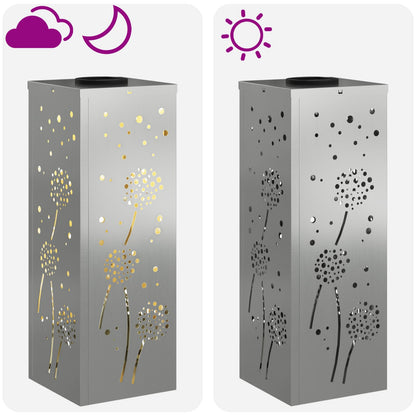 vidaXL Solar LED Pathway Light 2 pcs Warm White 18 x 18 x 50 cm - Silver - 55972