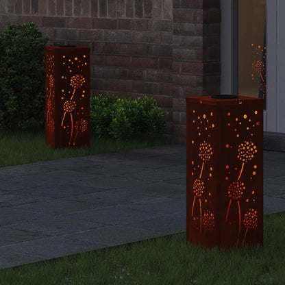 vidaXL Solar LED Pathway Light 2 pcs Warm White 18 x 18 x 50 cm - Sienna - 55974