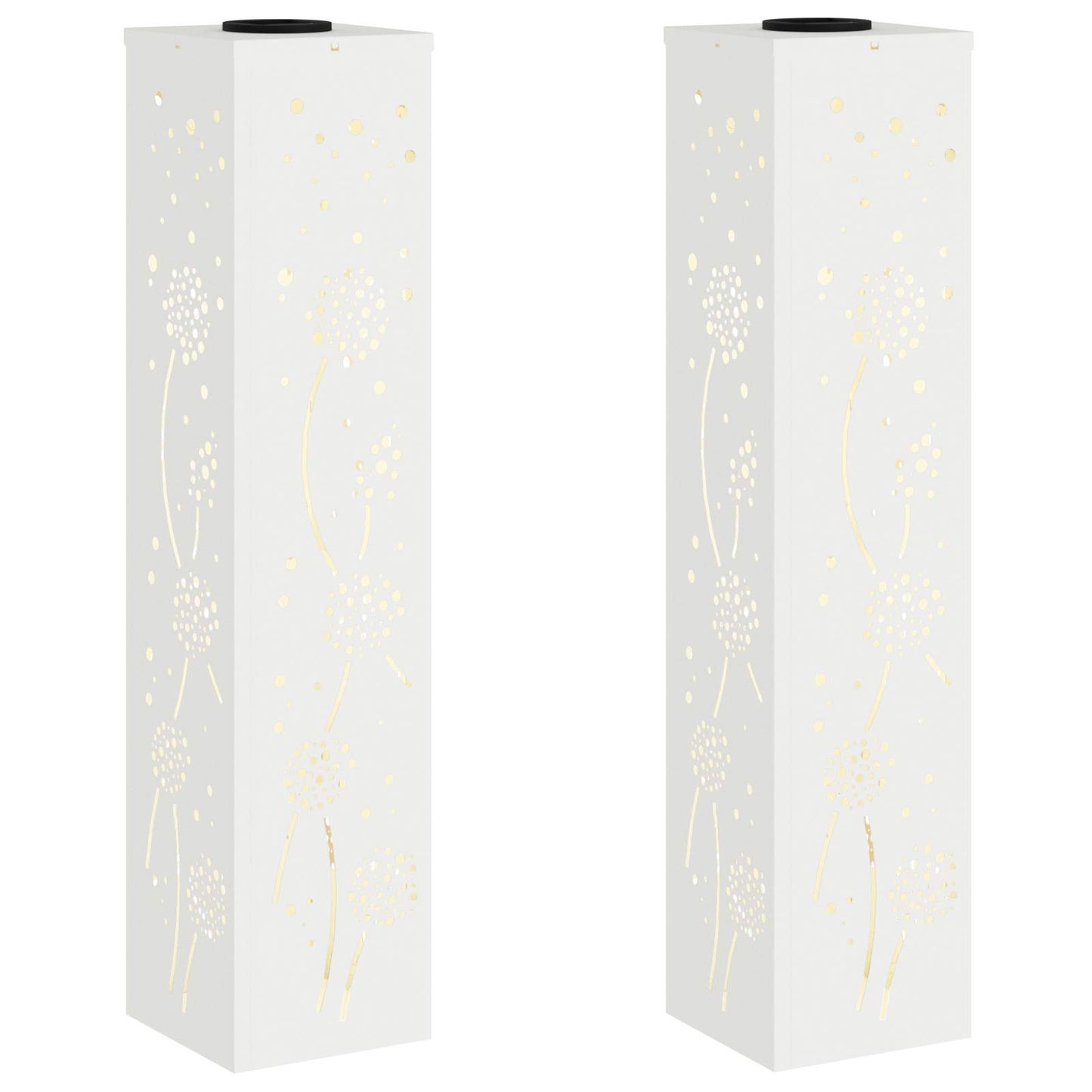 vidaXL Solar LED Pathway Light 2 pcs Warm White 18 x 18 x 80 cm - 55986