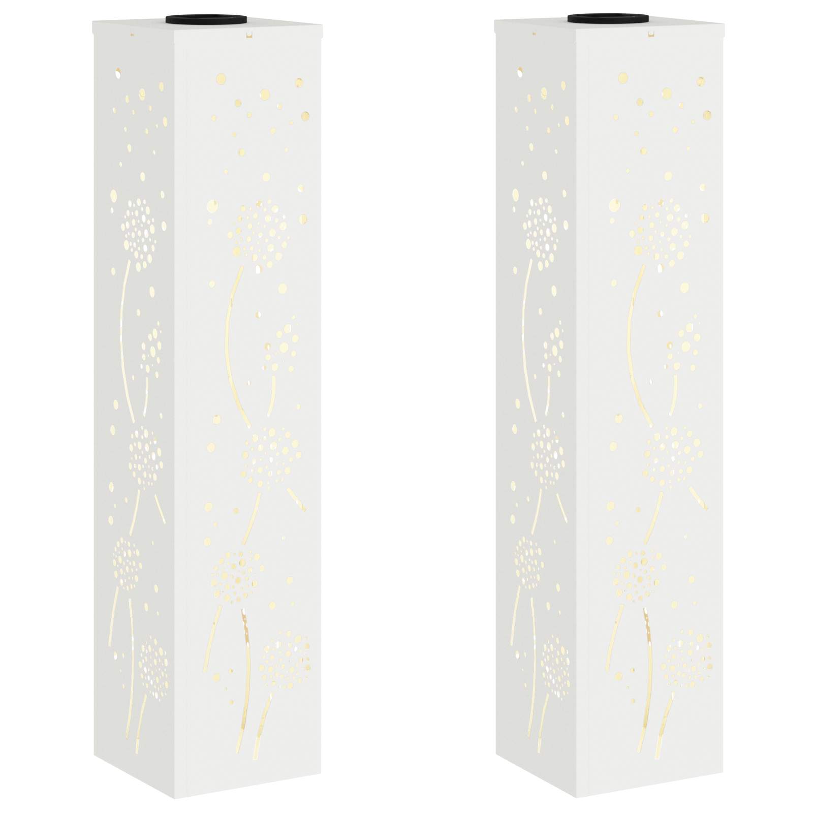 vidaXL Solar LED Pathway Light 2 pcs Warm White 18 x 18 x 80 cm - 55986