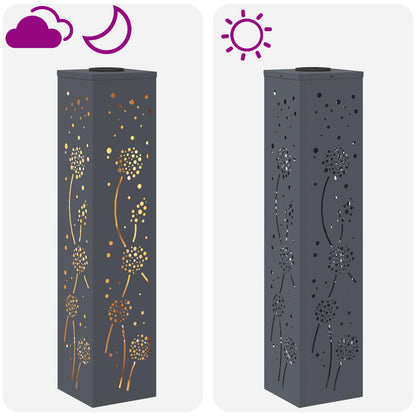 vidaXL Solar LED Pathway Light 2 pcs Warm White 18 x 18 x 80 cm - Anthracite - 55989