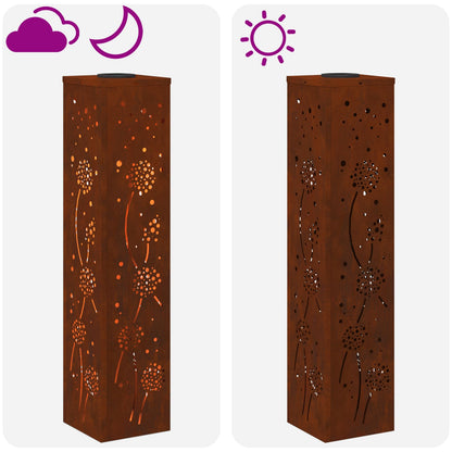 vidaXL Solar LED Pathway Light 2 pcs Warm White 18 x 18 x 80 cm - Sienna - 56006