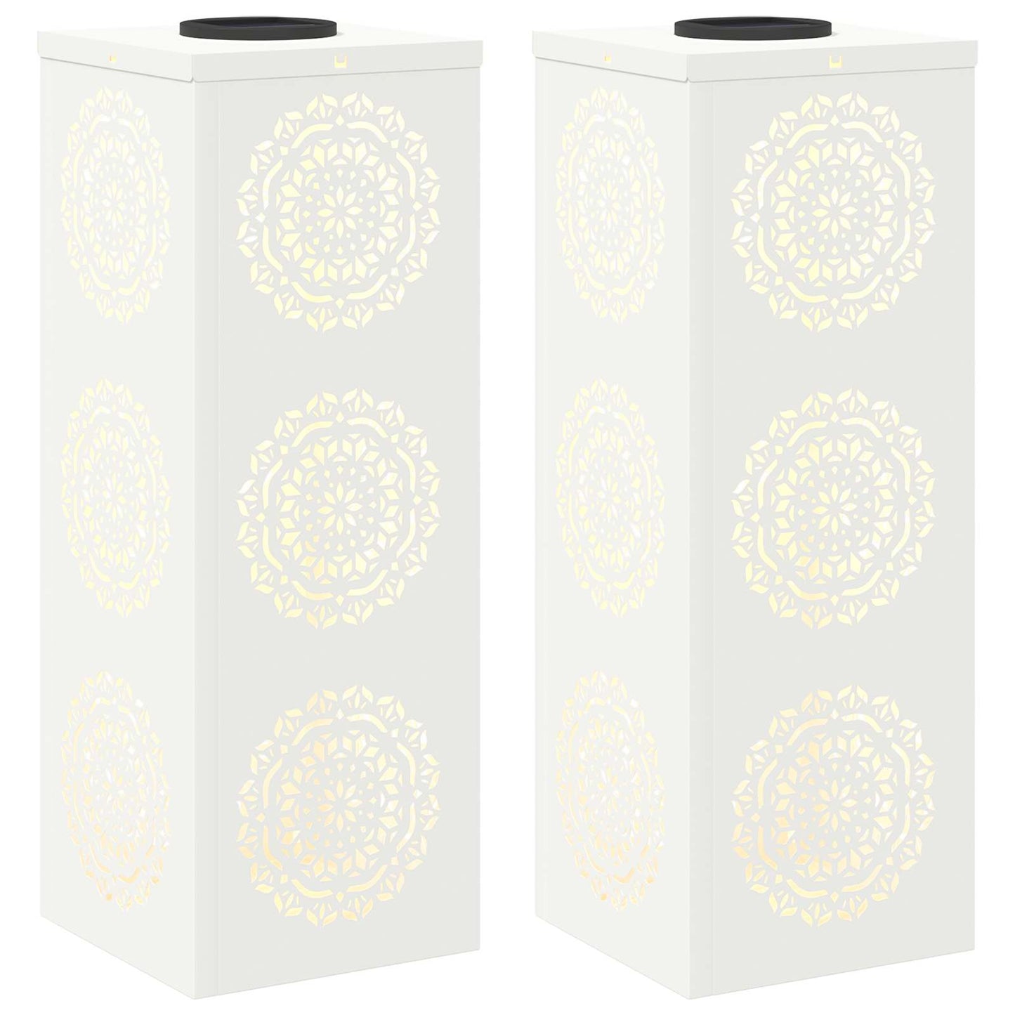 vidaXL Solar LED Pathway Light 2 pcs Warm White 18 x 18 x 50 cm - 56024