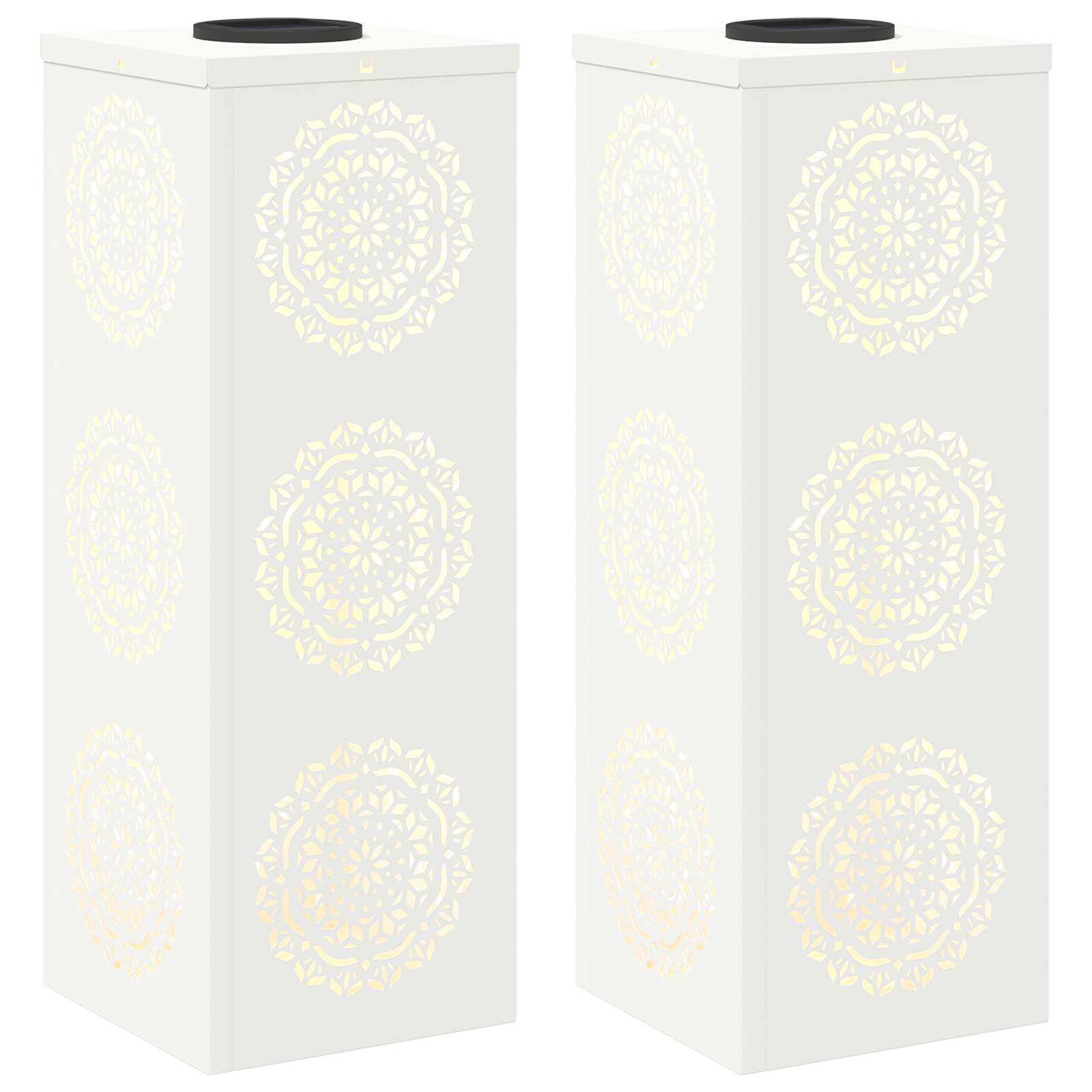 vidaXL Solar LED Pathway Light 2 pcs Warm White 18 x 18 x 50 cm - 56024