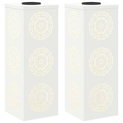 vidaXL Solar LED Pathway Light 2 pcs Warm White 18 x 18 x 50 cm - 56024