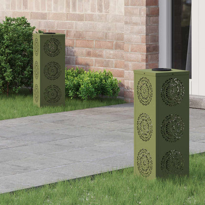 vidaXL Solar LED Pathway Light 2 pcs Warm White 18 x 18 x 50 cm - Green - 56033