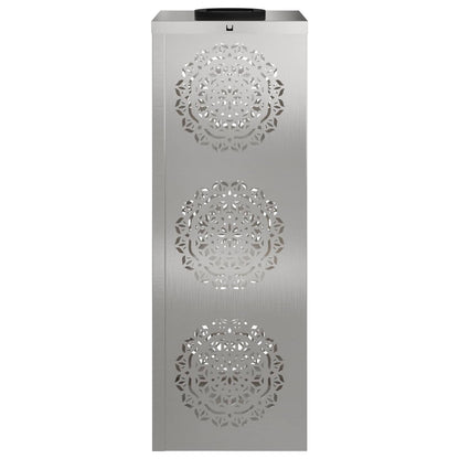 vidaXL Solar LED Pathway Light 2 pcs Warm White 18 x 18 x 50 cm - Silver - 56035
