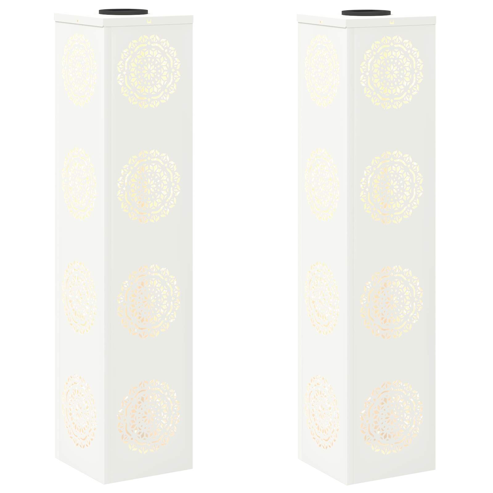 vidaXL Solar LED Pathway Light 2 pcs Warm White 18 x 18 x 80 cm - 56054