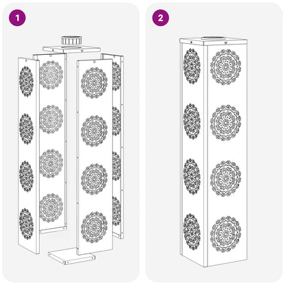 vidaXL Solar LED Pathway Light 2 pcs Warm White 18 x 18 x 80 cm - Silver - 56073