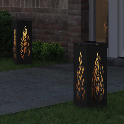 vidaXL Solar LED Pathway Light 2 pcs Warm White 18 x 18 x 50 cm - Black - 56075