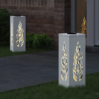 vidaXL Solar LED Pathway Light 2 pcs Warm White 18 x 18 x 50 cm - 56080