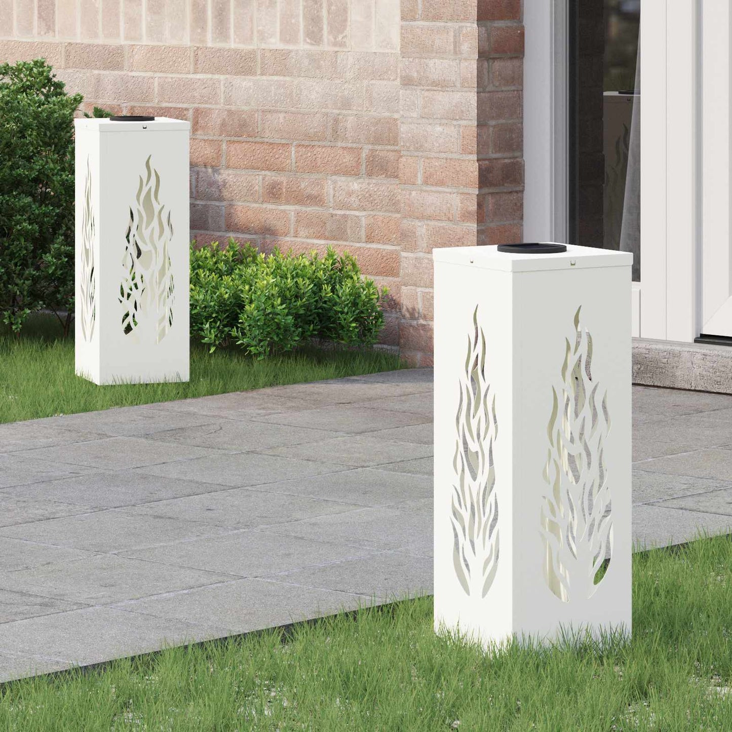 vidaXL Solar LED Pathway Light 2 pcs Warm White 18 x 18 x 50 cm - 56080