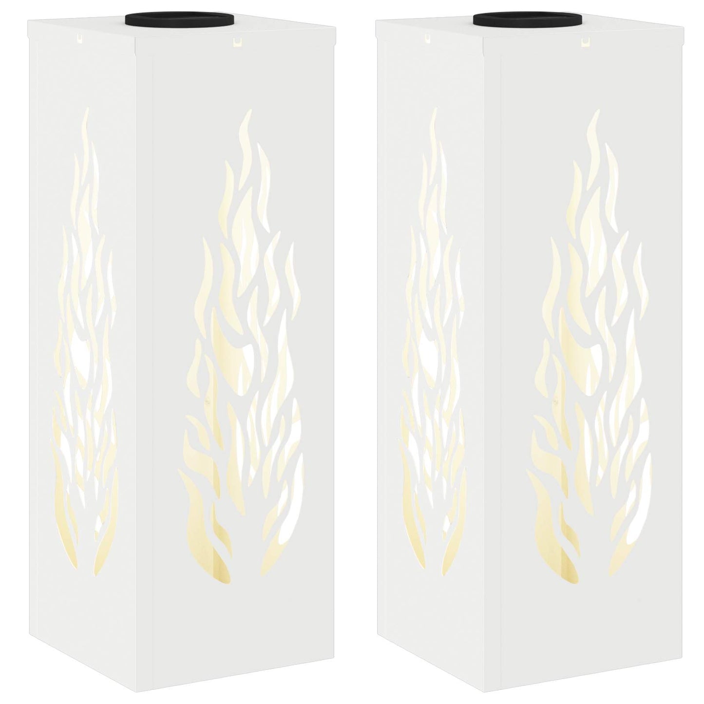 vidaXL Solar LED Pathway Light 2 pcs Warm White 18 x 18 x 50 cm - 56080