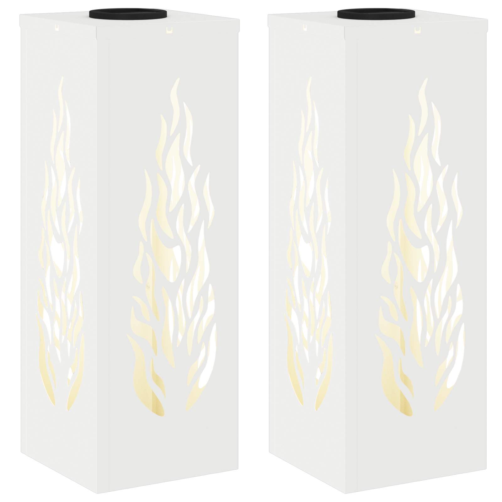 vidaXL Solar LED Pathway Light 2 pcs Warm White 18 x 18 x 50 cm - 56080