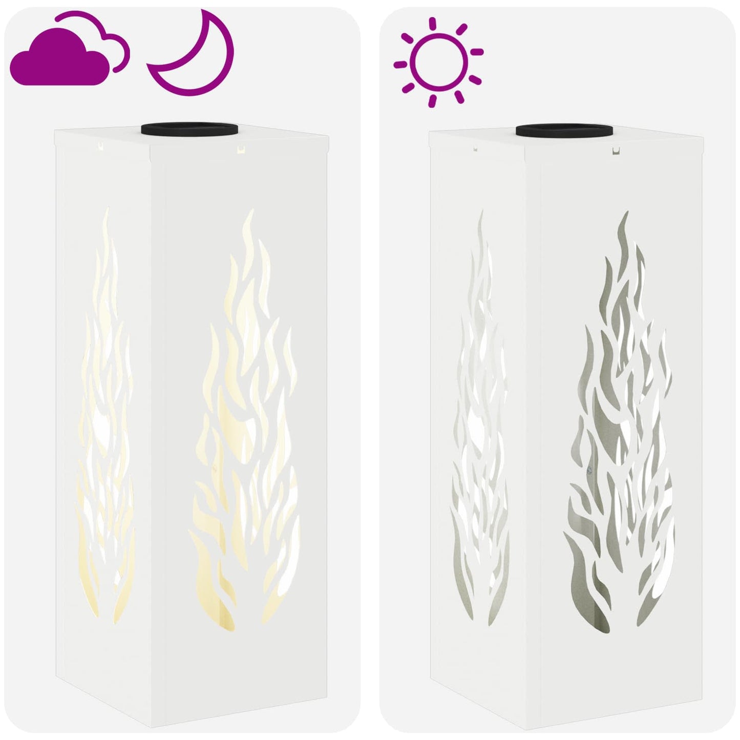 vidaXL Solar LED Pathway Light 2 pcs Warm White 18 x 18 x 50 cm - 56080