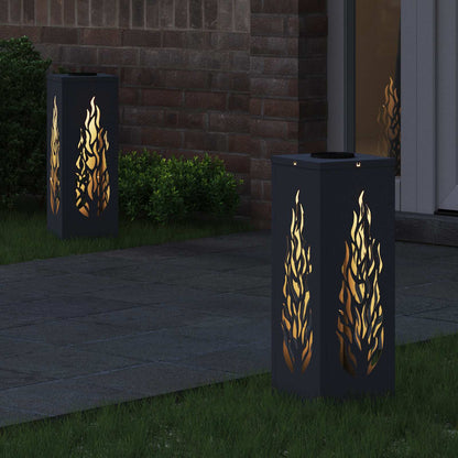 vidaXL Solar LED Pathway Light 2 pcs Warm White 18 x 18 x 50 cm - Anthracite - 56093
