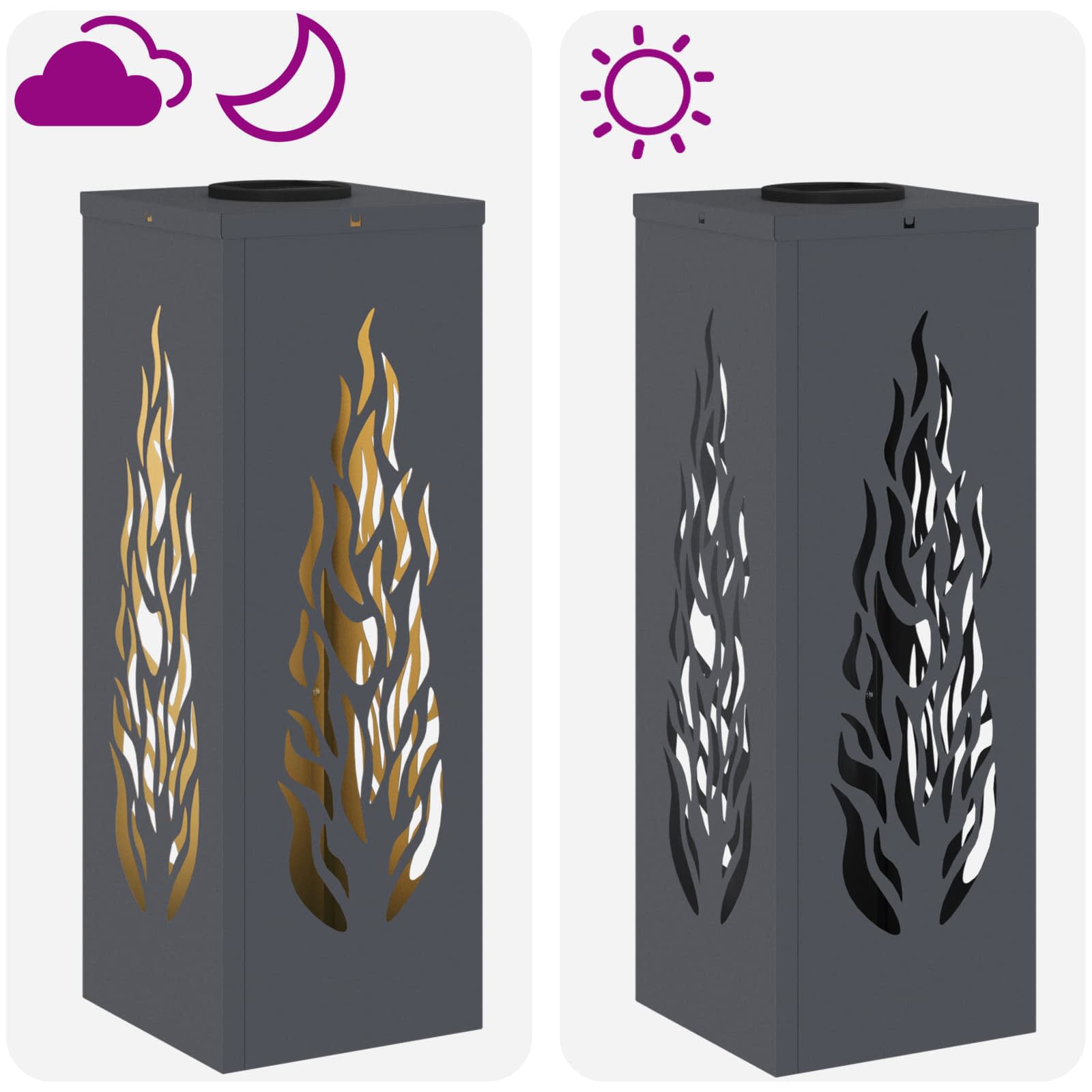 vidaXL Solar LED Pathway Light 2 pcs Warm White 18 x 18 x 50 cm - Anthracite - 56093