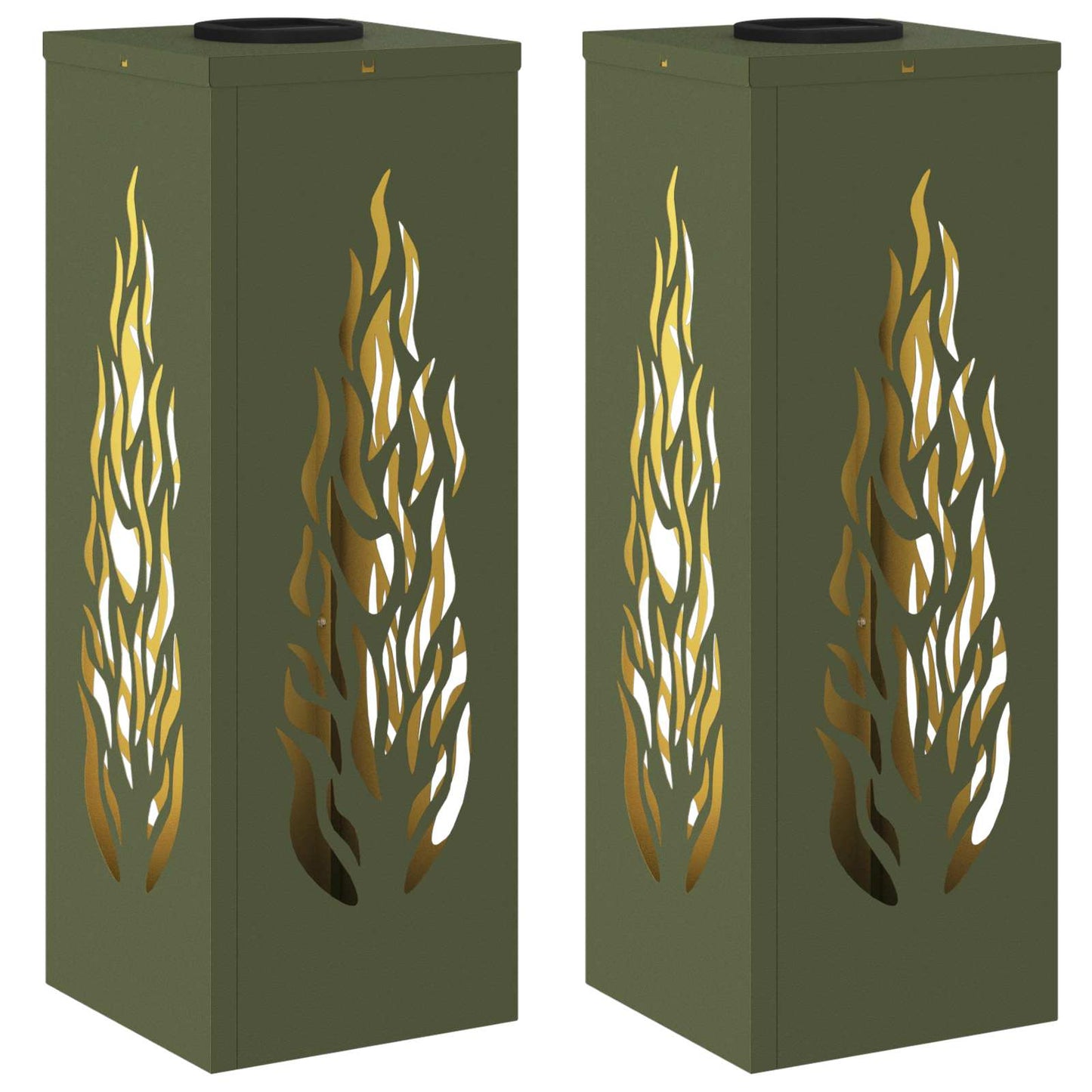 vidaXL Solar LED Pathway Light 2 pcs Warm White 18 x 18 x 50 cm - Green - 56102