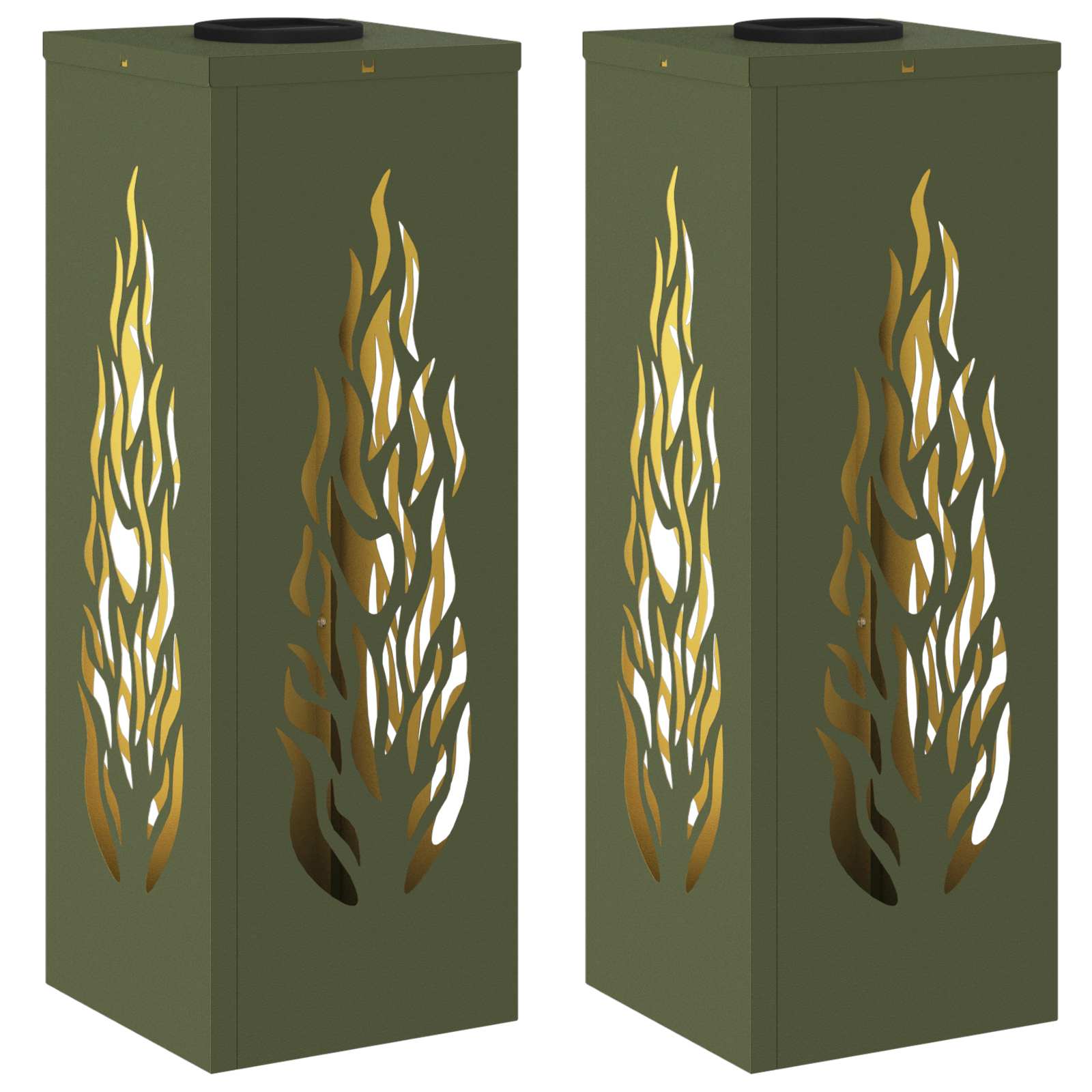 vidaXL Solar LED Pathway Light 2 pcs Warm White 18 x 18 x 50 cm - Green - 56102