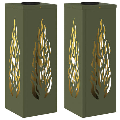 vidaXL Solar LED Pathway Light 2 pcs Warm White 18 x 18 x 50 cm - Green - 56102