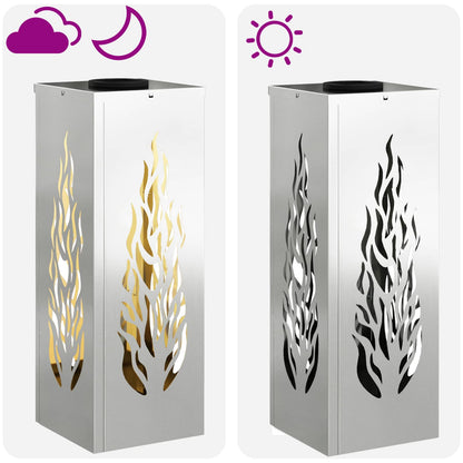 vidaXL Solar LED Pathway Light 2 pcs Warm White 18 x 18 x 50 cm - Silver - 56108