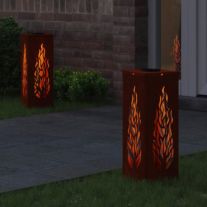 vidaXL Solar LED Pathway Light 2 pcs Warm White 18 x 18 x 50 cm - Sienna - 56113