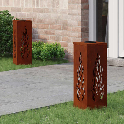 vidaXL Solar LED Pathway Light 2 pcs Warm White 18 x 18 x 50 cm - Sienna - 56113