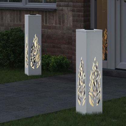 vidaXL Solar LED Pathway Light 2 pcs Warm White 18 x 18 x 80 cm - 56127