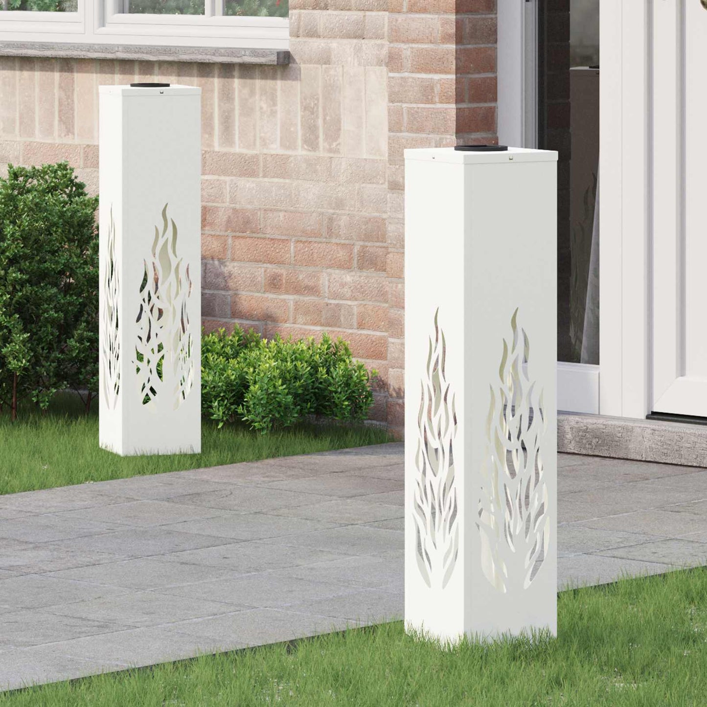 vidaXL Solar LED Pathway Light 2 pcs Warm White 18 x 18 x 80 cm - 56127
