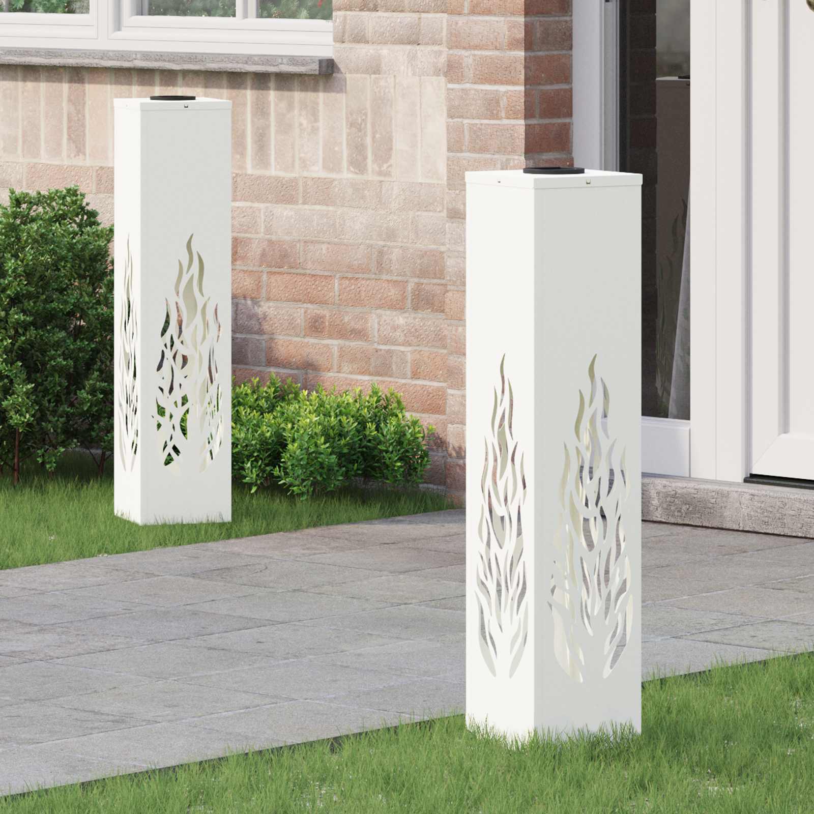vidaXL Solar LED Pathway Light 2 pcs Warm White 18 x 18 x 80 cm - 56127