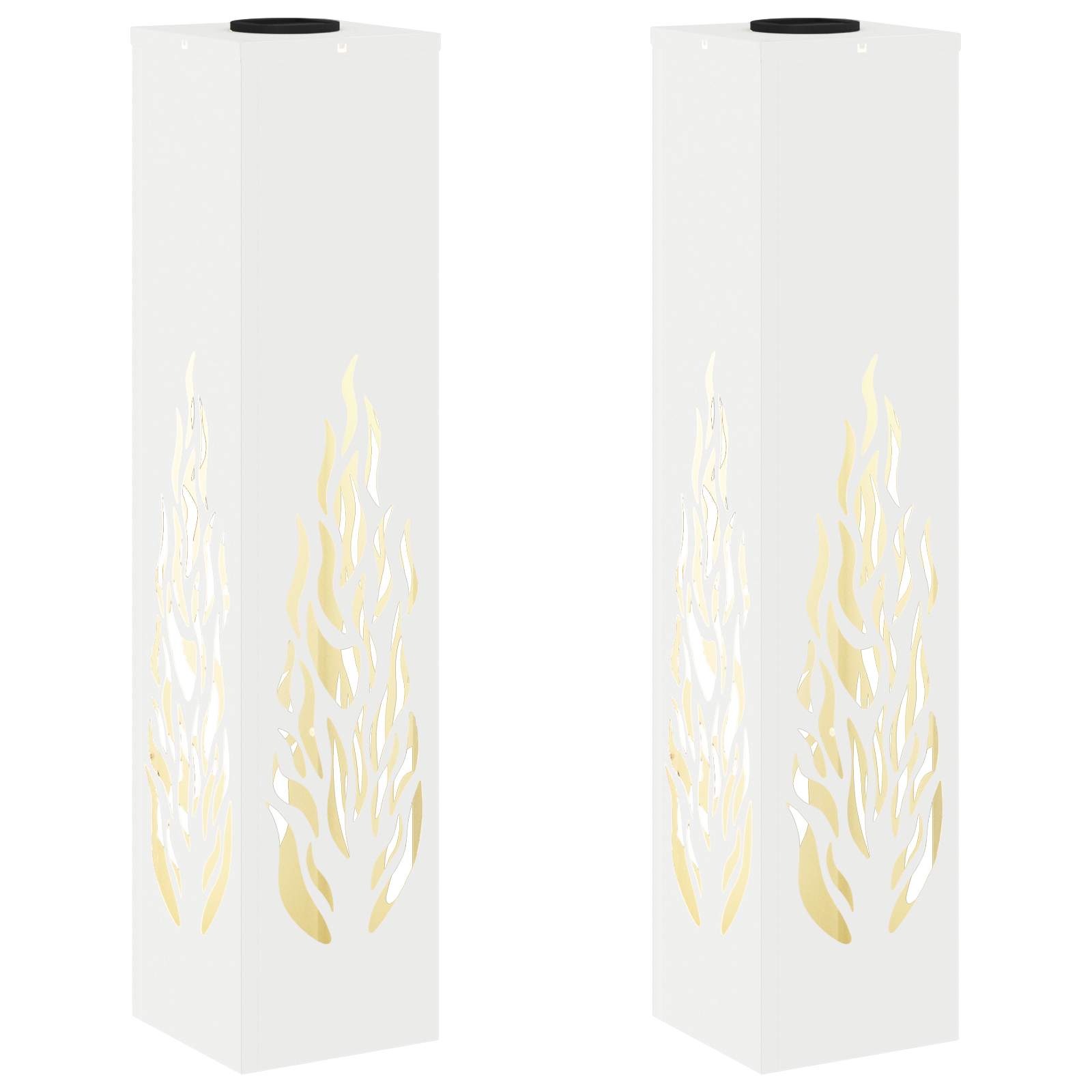 vidaXL Solar LED Pathway Light 2 pcs Warm White 18 x 18 x 80 cm - 56127