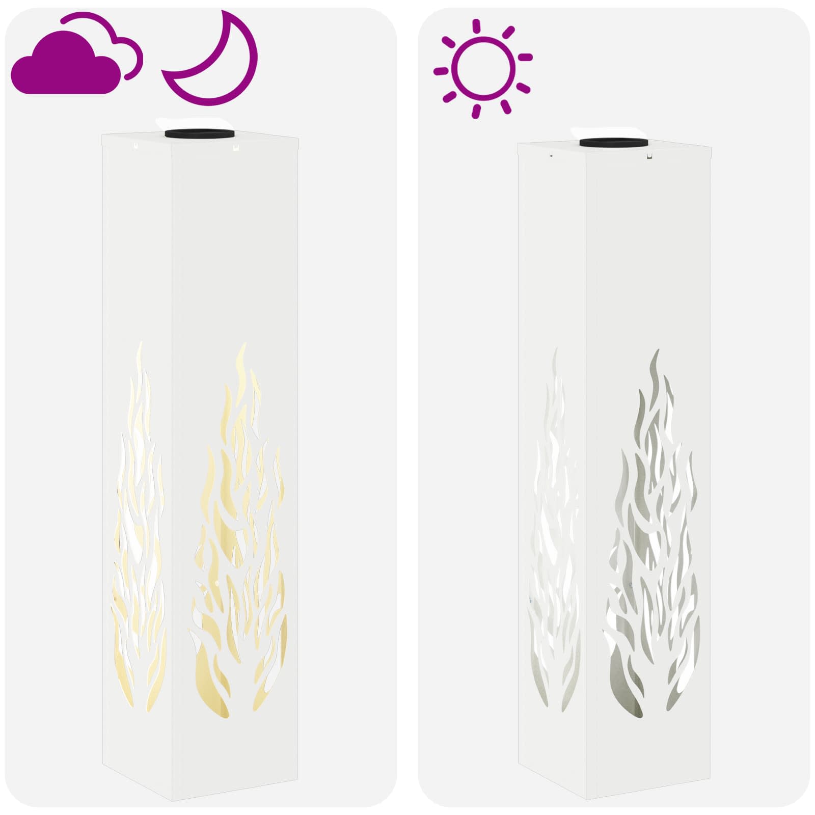 vidaXL Solar LED Pathway Light 2 pcs Warm White 18 x 18 x 80 cm - 56127
