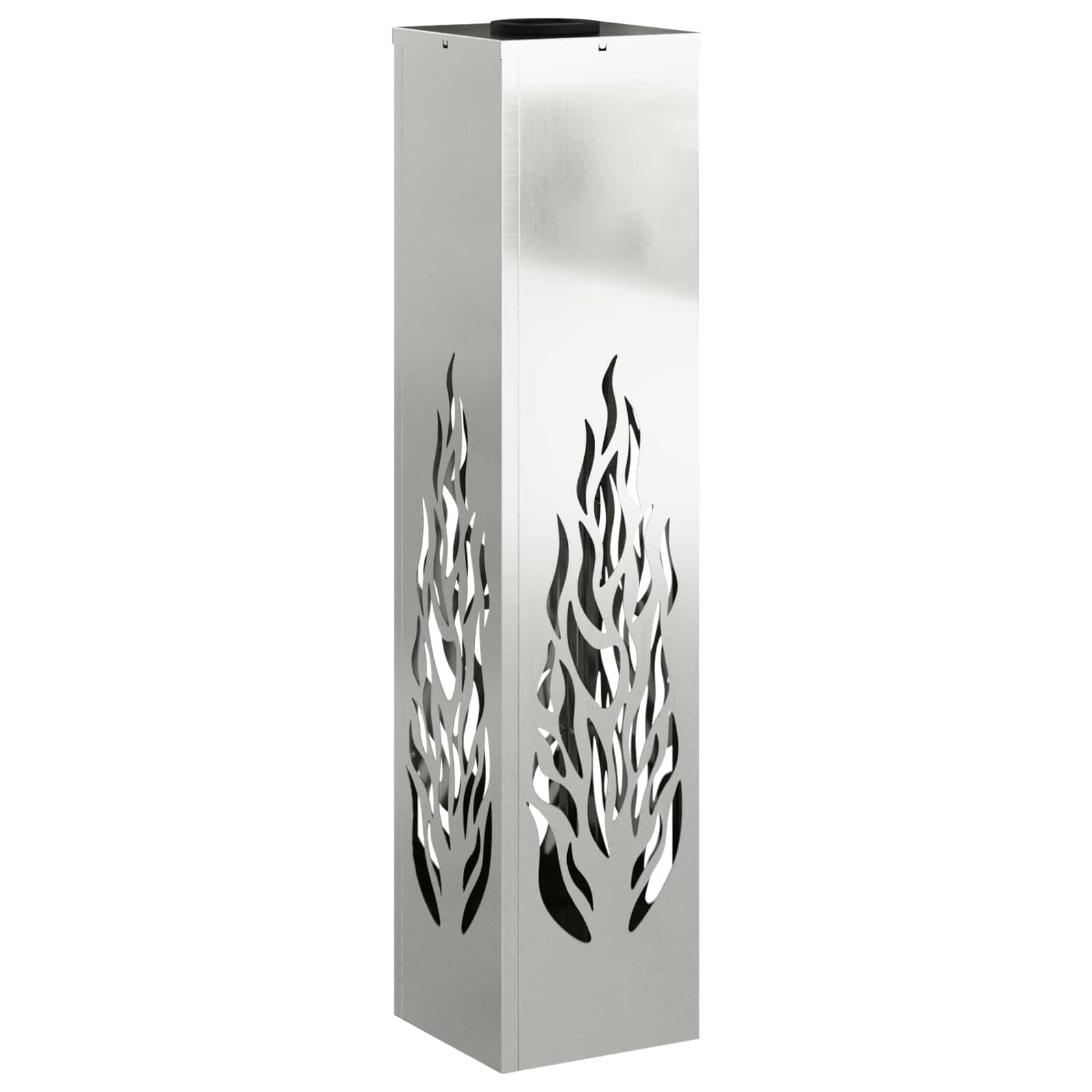 vidaXL Solar LED Pathway Light 2 pcs Warm White 18 x 18 x 80 cm - Silver - 56155