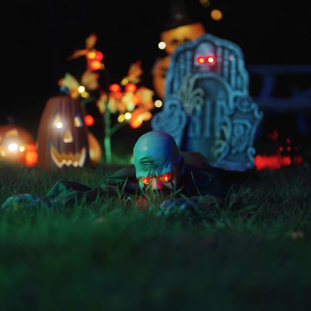 vidaXL Halloween Crawling Zombie Green 112 x 25.5 x 21.5 cm Polyester