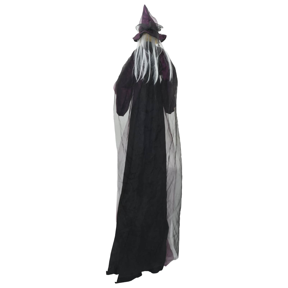 vidaXL Hanging Halloween Talking Witch Purple 216 x 125 cm Polyester