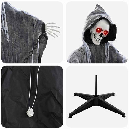 vidaXL Halloween Hanging Grim Reaper SPOOKA Black 112 x 164 cm