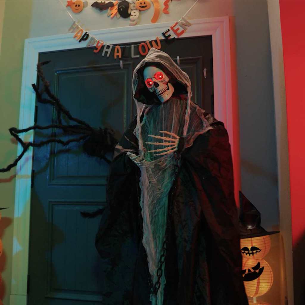 vidaXL Halloween Hanging Grim Reaper SPOOKA Black 112 x 164 cm