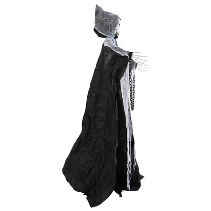 vidaXL Halloween Hanging Grim Reaper SPOOKA Black 112 x 164 cm