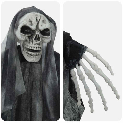 vidaXL Halloween Hanging Ghost 3 pcs Black 66 x 110 cm Polyester