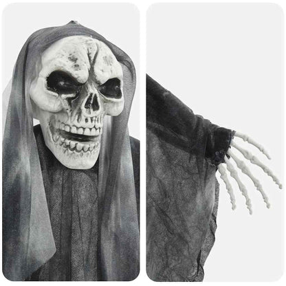 vidaXL Halloween Hanging Ghost 3 pcs Black 66 x 110 cm Polyester