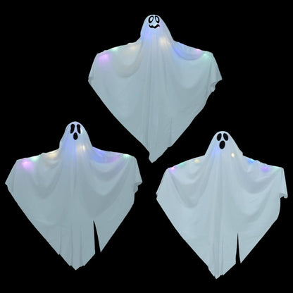 vidaXL Halloween Hanging Ghost 3 pcs White 52 x 62 cm Polyester