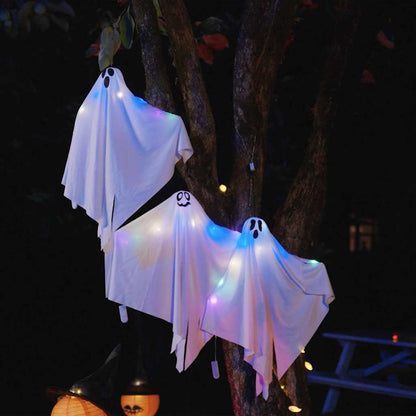 vidaXL Halloween Hanging Ghost 3 pcs White 52 x 62 cm Polyester