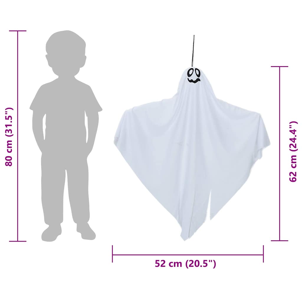 vidaXL Halloween Hanging Ghost 3 pcs White 52 x 62 cm Polyester